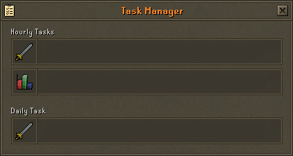 Arkenor Task Manager with hourly combat, hourly skilling and daily task slots